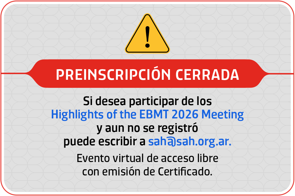 Preinscripción cerrada – escribir a sah@sah.org.ar